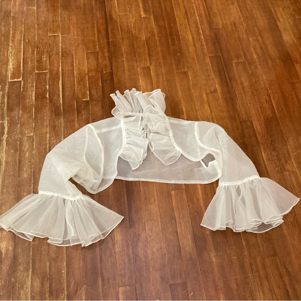 Sheer organza see through shrug bolero top wrap fairy sleeve boho Cottagecore